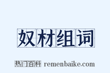 奴材组词是什么意思的图片